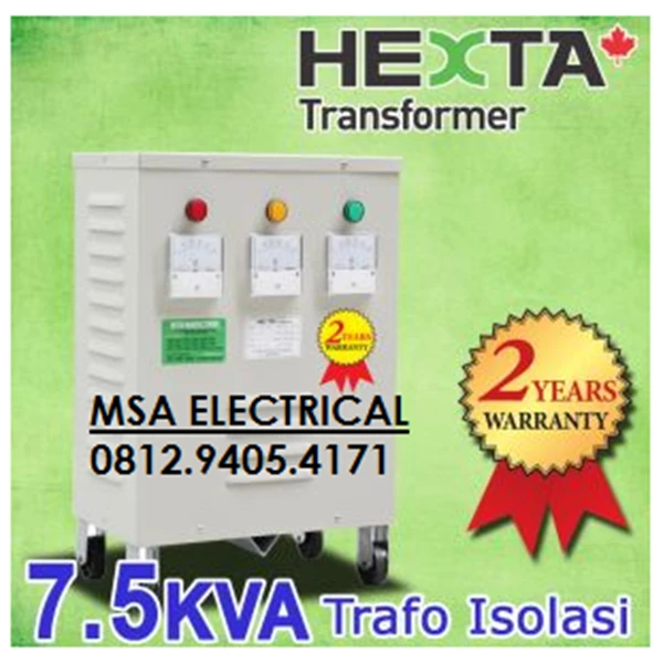 Trafo Isolasi Dry Hexta Capacity 7.5 KVA