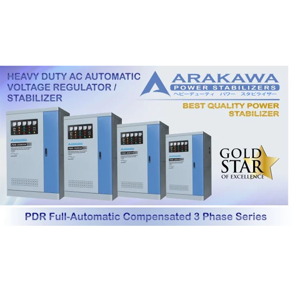 Arakawa Stabilizer 200 KVA Automatic PDR Full Automatic Compensated 3 Phase 